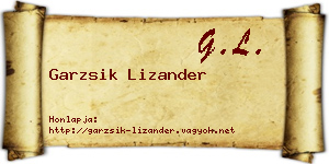 Garzsik Lizander névjegykártya